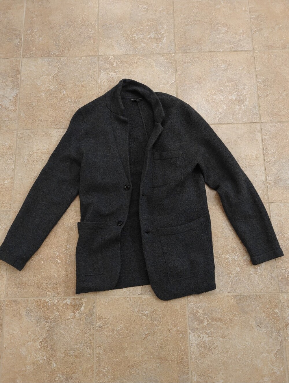 Banana Republic Charcoal Knit Pea Coat